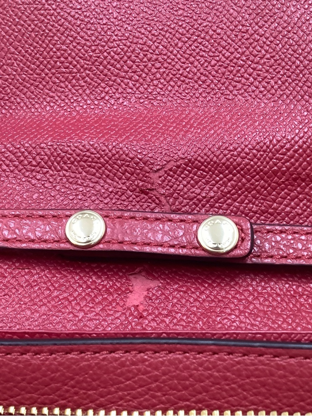 GUC COACH Anna Foldover Pebbled Leather Crossbody with Gold Logo - Picture 13 of 13